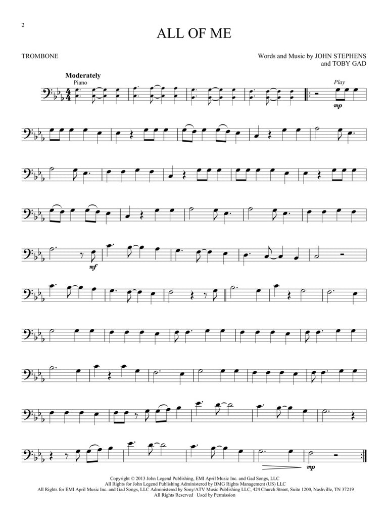 Hal Leonard Instrumental Play-Along - Simple Songs for Trombone – Brick &  Mortar Music