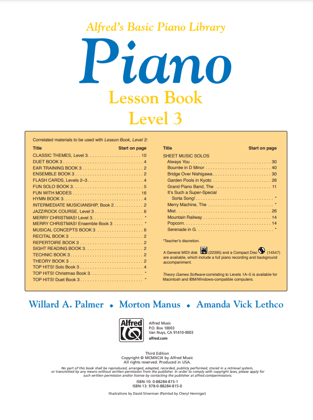 Alfred's Basic Piano Library: Popular Hits, Level 3
