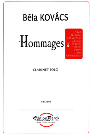 Hommages à Clarinet Solo - Kovács